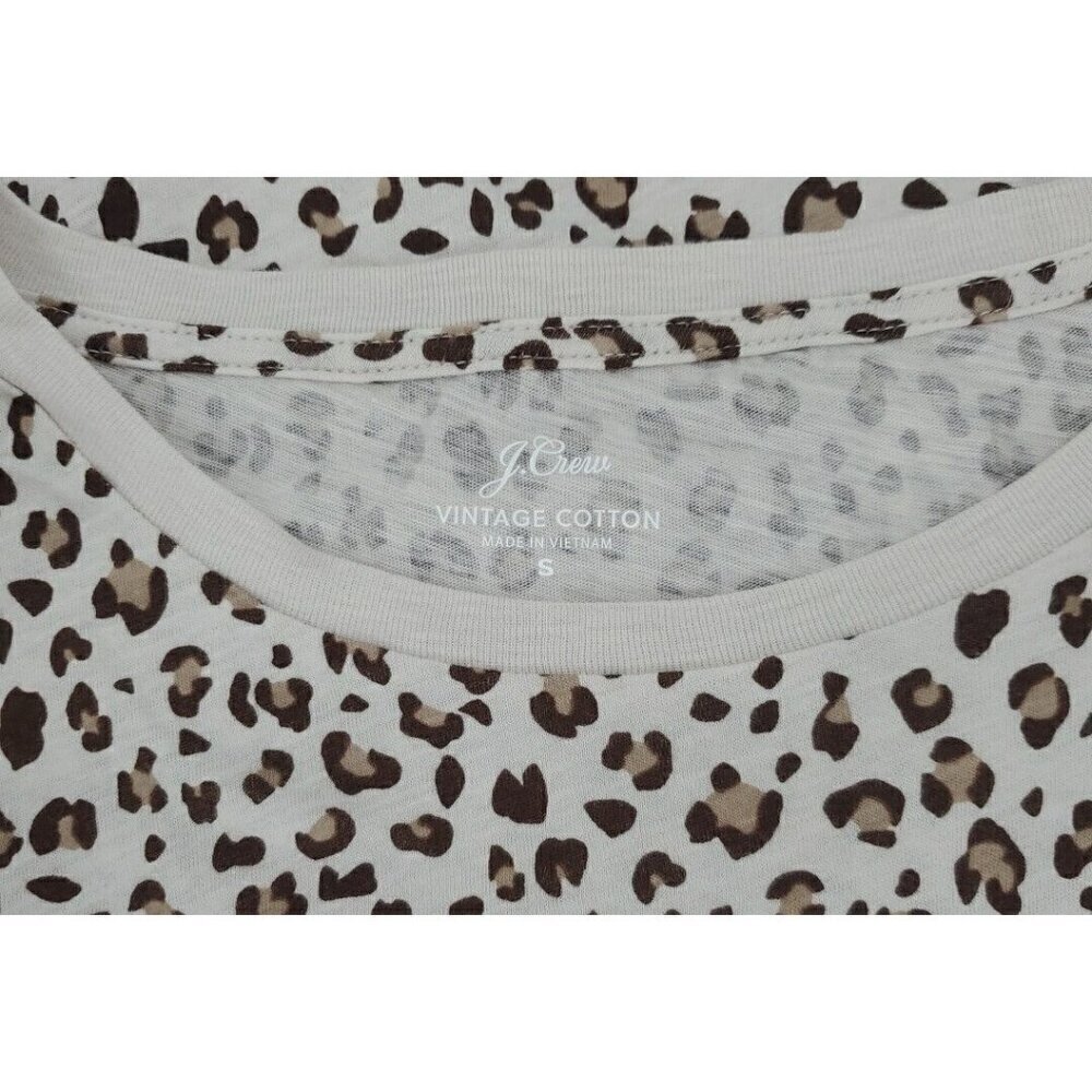 J.Crew Sz Small Vintage 100% Cotton Crewneck T-shirt in Leopard Print NWT - Picture 8 of 10